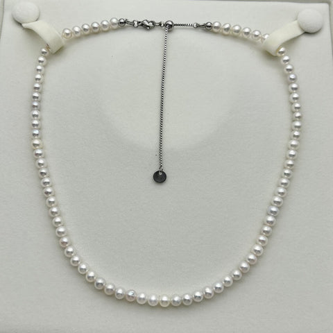 Stainless Steel Freshwater Pearl Necklace - 5mm Freshwater Pearl