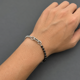 Statement Stainless steel bracelet - Black Spinel