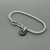 Handcrafted Statement Stainless steel bracelet, jade bracelet, 13mm donut bracelet, one piece only