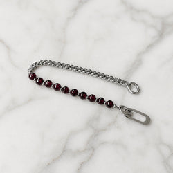 Statement Stainless steel bracelet - Garnet