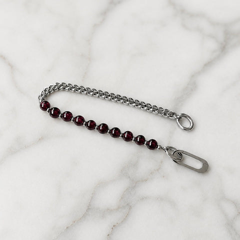 Statement Stainless steel bracelet - Garnet