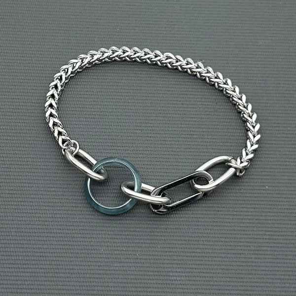 Statement Stainless steel bracelet - Jade