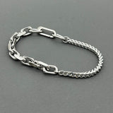 Handcrafted Statement Stainless steel half half bracelet