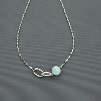 Stainless steel necklace- Jade