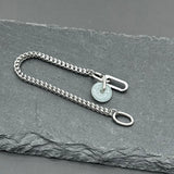 Handcrafted Statement Stainless steel bracelet, jade bracelet, 14mm donut bracelet, one piece only