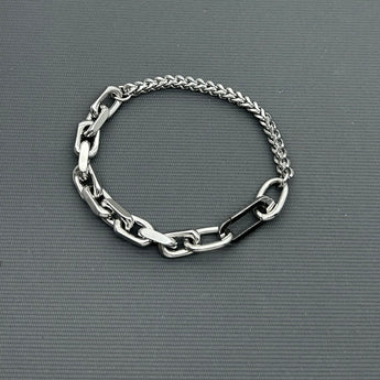 Statement Stainless steel half half bracelet