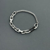 Statement Stainless steel half half bracelet