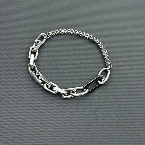 Statement Stainless steel half half bracelet