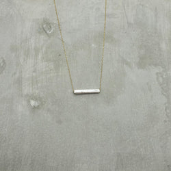18k Gold plating over Stainless Steel Dainty necklace and bracelet - Bar Freshwater Pearl