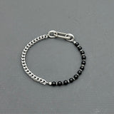 Statement Stainless steel bracelet - Black Spinel