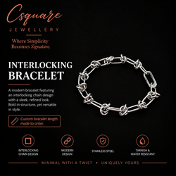 Handcrafted Statement Stainless steel bracelet, interlocking bracelet