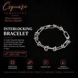Handcrafted Statement Stainless steel bracelet, interlocking bracelet