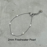 Stainless steel Dainty Bracelet starburst - spinel, lapis lazuli, Freshwater Pearl, Tourmaline, Garnet