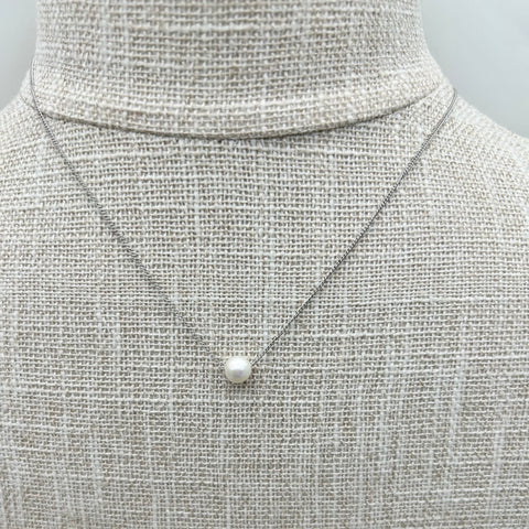 Stainless steel Minimalist dainty necklace - Freshwater Pearl necklace