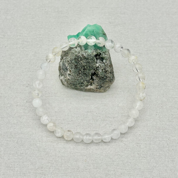 Beads bracelet, Stretch bracelet - Snowflake phantom bracelet approx 5mm