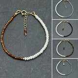 14K Gold Filled - Dainty freshwater pearls bracelet
 - Freshwater pearls & dainty crystals
