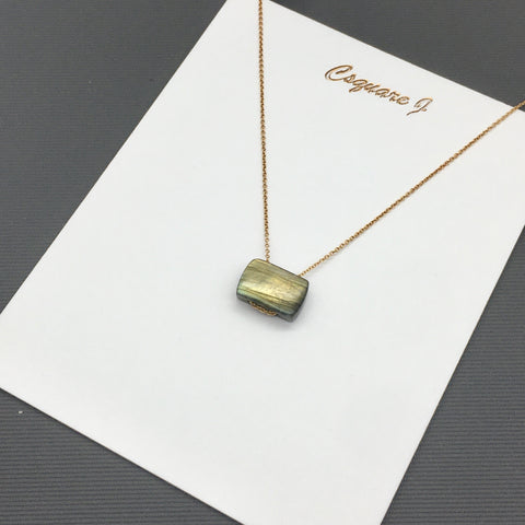 14K Gold filled Minimalist dainty necklace - Labradorite