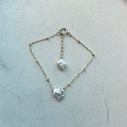 14K Gold-filled Minimalist beaded bracelet - Freshwater pearls