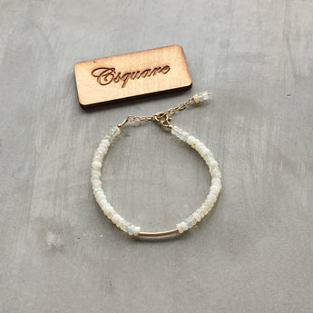 14k Gold Filled Dainty Bracelet - Opal