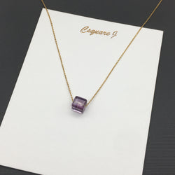 14K Gold filled Minimalist dainty necklace - Amethyst