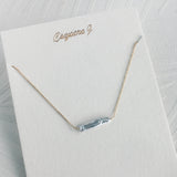 14K Gold filled Minimalist dainty Bar necklace - Freshwater Pearl, Bar shape pearl earrings