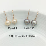 14K Rose Gold filled Minimalist Pearl Earrings - Freshwater Pearl