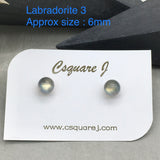 Labradorite stud earrings - Sterling Silver