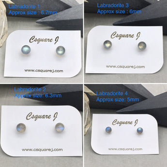 Labradorite stud earrings - Sterling Silver