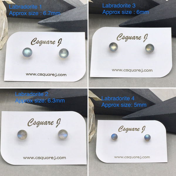 Labradorite stud earrings - Sterling Silver