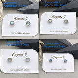 Labradorite stud earrings - Sterling Silver