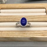 Lapis Lazuli Ring - 925 Sterling silver - adjustable ring, 10x7.5mm
