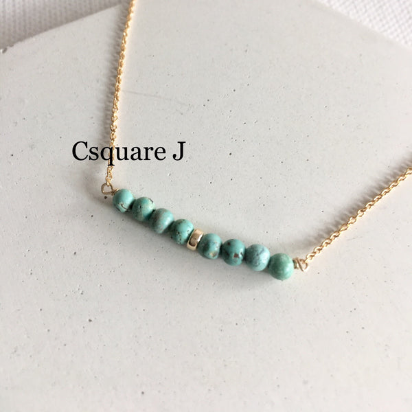 14K Gold filled Minimalist dainty necklace - Turquoise